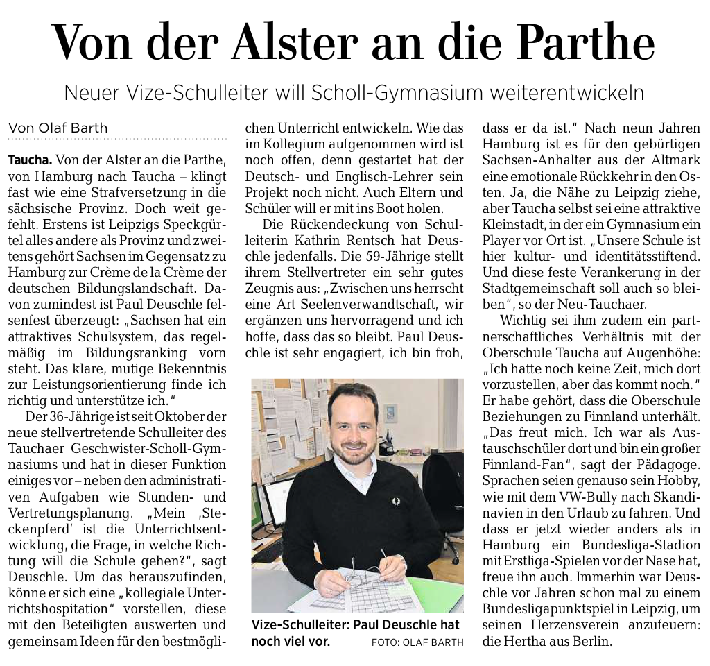 Paul Deuschle: Von der Alster an die Parthe